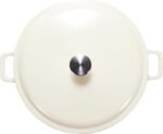 Amazon Basics Enameled Cast Iron Covered Round Casserole Skillet with Lid for Oven, 3.3-Quart, White - Image 4