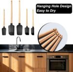 Black Silicone Spatula Set, Food Grade Rubber Spatula-5 Piece Nonstick Rubber Spatulas, Spoonula, Jar Scraper for Cooking, Baking, Mixing, Frosting - Image 3