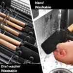 Black Silicone Spatula Set, Food Grade Rubber Spatula-5 Piece Nonstick Rubber Spatulas, Spoonula, Jar Scraper for Cooking, Baking, Mixing, Frosting - Image 4