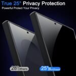 Ferilinso [Auto Dust Install] 3 Pack Privacy Screen Protector for Samsung Galaxy S25 Ultra [Phone Case fit], 3 Tempered Glass Camera Lens Accessories for Samsung S25 Ultra - Image 3