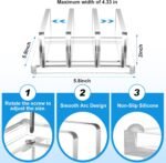 Chunful Adjustable Vertical Laptop Stand for Desk, Acrylic 3 Slot Laptop Holder Desktop, Invisible Desktop Notebook Dock for Notebook Computer, All Gaming Laptops up to 17'' - Image 3
