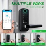 Smart Door Lock, OLUMAT Keyless Entry Door Lock Fingerprint Door Lock with Keypad Digital Lock with Handle for Home, Rental, Garage, Office and Hotel - Image 3