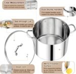 P&P CHEF 24 QT Stock Pot with Lid, Stainless Steel Large Cooking Pot, Soup Canning Stockpot for Stewing Simmering, Tri-ply Bottom for All Stoves, Heavy-Duty &Dishwasher Safe & Food-Grade - Image 4