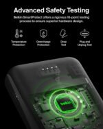 Belkin Portable Charger - 15W 3 Port Power Bank Battery Pack with 10000mAh Battery - Fast Charging for iPhone, Samsung Phone, More - USB C to A Cable Included - Image 4