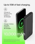 Belkin Portable Charger - 15W 3 Port Power Bank Battery Pack with 10000mAh Battery - Fast Charging for iPhone, Samsung Phone, More - USB C to A Cable Included - Image 5