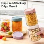 NETANY 4-pack 16oz Glass jars with Airtight Lids, Overnight Oats Containers with Lids, Wide mouth Mason Salad jars, Glass Food Storage Containers for Snacks Yogurt Spice Sugar - Image 5