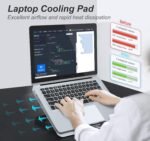 ICE COOREL Aluminum Laptop Cooling Pad, Laptop Cooler Stand with 7 Height Adjustable, Laptop Fan Cooling Pad for Laptop 12-15.6 Inch, Notebook Cooler Pad with Two USB Port (Silver) - Image 3