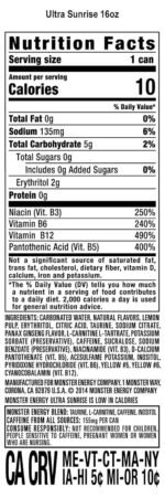 Monster Energy Ultra Sunrise, Sugar Free Energy Drink, 16 Fl Oz | Pack of 15 - Image 3