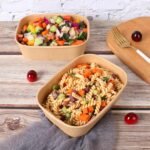 22OZ Disposable Kraft paper bowls with lids, Rectangle Food containers Soup Bowls Party Supplies Treat Bowls 50 PACK - Image 3