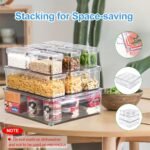 10-Pack Clear Fridge Organizer Bins with Lids, Stackable Refrigerator Storage Containers, BPA-Free with Drain Tray & Anti-Slip Base for Fruits, Veggies, Drinks - Image 3