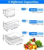 10-Pack Clear Fridge Organizer Bins with Lids, Stackable Refrigerator Storage Containers, BPA-Free with Drain Tray & Anti-Slip Base for Fruits, Veggies, Drinks - Image 4