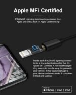 PALOVUE iPhone Headphones Earbuds Earphones wtih Lightning Connector Apple MFi Certified Compatible 14 13 12 11 Pro Max X XS XR 8 7 Plus with Microphone Controller SweetFlow Black - Image 4