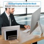 Chunful Adjustable Vertical Laptop Stand for Desk, Acrylic 4 Slot Laptop Holder Desktop, Invisible Desktop Notebook Dock for Notebook Computer, All Gaming Laptops up to 17'' - Image 6