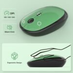 MOFII Wireless Keyboard and Mouse Combo, 2.4GHz Retro Typewriter Keyboard Full Size, Quiet Click Mouse, USB Receiver Plug and Play, for PC, Laptop, Desktop, Windows (Black Green Gradient) - Image 4