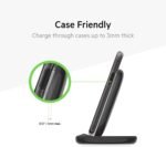 Belkin Quick Charge Wireless Charging Stand - 15W Qi-Certified Charger Stand for iPhone, Galaxy, Pixel & More, Charge While Listening to Music, Video Streaming, & Video Calling - Black (No PSU) - Image 3