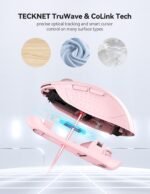 TECKNET Wireless Computer Mouse for Laptop, 2.4G Wireless Mouse, 5-Level Adjustable 4800 DPI, with Receiver & 6 Buttons, 18 Months Battery Life, for PC,Mac,Chromebook - Pink - Image 4