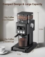 MOKKOM Coffee Grinder with Removable Coffee Scale, Anti-static Conical Burr Coffee Bean Grinder, 31 Precise Settings for Espresso/Drip/Pour Over/Cold Brew/French Press - Image 5