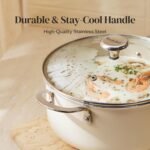 Redchef Ceramic Stock Pot with Lid, Soup Pot for All Stoves, 5 Qt Induction Cooking Pot for Soup Nonstick, Even Heating, Stay-Cool Handles, Oven/Dishwasher Safe, PTFE PFAS Free (Beige) - Image 4