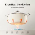 Redchef Ceramic Stock Pot with Lid, Soup Pot for All Stoves, 5 Qt Induction Cooking Pot for Soup Nonstick, Even Heating, Stay-Cool Handles, Oven/Dishwasher Safe, PTFE PFAS Free (Beige) - Image 5