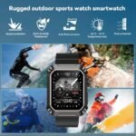 Rugged Men's Smartwatch - 1.83' Big Screen Blood Pressure Fitness Tracker, Bluetooth Call (Answer/Dial) IP69K Waterproof Health Monitor Running Smartwatch for iPhone Android - Image 5