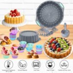 Tongjude 72 Pieces Silicone Bakeware Set, Nonstick Baking Pans Set, Easy Release Oven Silicone Pan for Kitchen with Cake Pans, Loaf Pans, Baking Cups, Measuring Cups and Spoons Set, Grey - Image 4