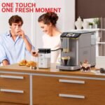 PioneerWorks Full Automatic Espresso Machine with Built-In Grinder & Milk Frother - FTF Touchscreen Coffee Maker for Latte/Cappuccino, 20 Bar Pressur & 1.5L Water Tank, 1350W, Gold - Image 3