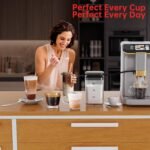 PioneerWorks Full Automatic Espresso Machine with Built-In Grinder & Milk Frother - FTF Touchscreen Coffee Maker for Latte/Cappuccino, 20 Bar Pressur & 1.5L Water Tank, 1350W, Gold - Image 4