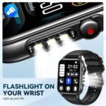 Smart Watches for Women Men (Answer/Make Call) with LED Flashlight, 1.96" HD Touch Screen Fitness Tracker with Heart Rate Sleep Monitor, Waterproof Smartwatch with 100+ Sports Modes - Image 3