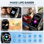 Smart Watches for Women Men (Answer/Make Call) with LED Flashlight, 1.96" HD Touch Screen Fitness Tracker with Heart Rate Sleep Monitor, Waterproof Smartwatch with 100+ Sports Modes - Image 5