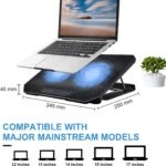 Laptop Cooling pad Laptop Cooler Stand Laptop Fan Cooling pad for 11-15.6 Inch Gaming Notebooks, 2 Turbine Fans,4 Angle Adjustable Laptop Cooling Stand (Black) - Image 5