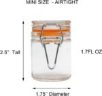1.7 oz Mini Glass Spice Jars with Labels, Small Stash Jars with Airtight Hinged Lid, 12 Pack Empty Spice Bottles with Rubber Gasket for Herb Tea Seasoning Storage - Image 4