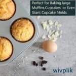 Nonstick jumbo Muffin Pans 6 Cups，2 Pack Extra Large Cupcake Tins for Baking，Premmium Non-stick Coating for Non-Toxic,Heavy Duty Carbon Steel, 3.5 dia,Deep Muffin Tray - Image 5