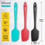 3 Pack Large Silicone Spatula for Kitchen,600°F Heat resistant Rubber Spatulas for Baking,Cooking, Scraping,and Mixing,Non Stick Kitchen Utensils, BPA Free, 11.2 IN, Multicolors - Image 3