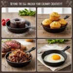 Hiceeden 4 Pack Mini Cast Iron Skillet, 4" Small Frying Pans with Double Drip-Spouts for Stove, Oven, Grill Safe, Indoor and Outdoor Use, Non-stick - Image 5