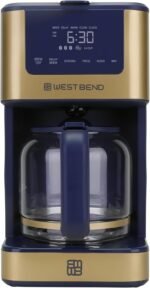 West Bend Timeless 12-Cup Programmable Coffee Maker with Brew Strength Selector for Hot and Iced Coffee, Includes 1-4 Cup Brew Option and Permanent Filter - Image 3
