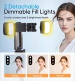 MAGIC JOHN Phone Tripod, Portable Selfie Stick, Pocket Size Tripod for iPhone, Selfie Stick with Detachable Remote Control & 2 Fill Light for Photograph, Live Streaming, Video Recording - Image 4