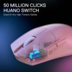 Redragon M916 PRO 3-Mode Wireless Gaming Mouse, 55G Ultra-Light 26K DPI Mouse w/Ergonomic Natural Grip Build, Full Programmable Buttons, Software Supports DIY Keybinds & DPI (1K Hz, Pink) - Image 4