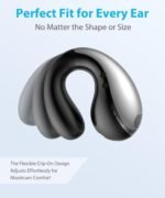 Ultra Open Ear Earbuds – Comfortable Clip-on Bone Conduction Headphones, Wireless Bluetooth Earphones with Waterproof Design, Over Ear Buds for Running and Sports, Mirror Black - Image 4