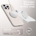 Magnetic for iPhone 16 Pro Max Case, Compatible with Magsafe, Suction Cup Phone Mount, [2 Screen Protectors][Camera Protector] Silicone Shockproof Protective Phone Cover 6.9", Stone - Image 4