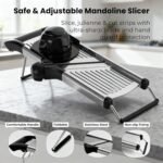 Professional Mandoline Slicer for Kitchen, Adjustable Vegetable Slicer Stainless Steel Mandoline Food Slicer with Julienne Cutter, Safe Vegetable Slicer - Image 3