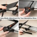 Professional Mandoline Slicer for Kitchen, Adjustable Vegetable Slicer Stainless Steel Mandoline Food Slicer with Julienne Cutter, Safe Vegetable Slicer - Image 7