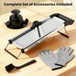 Professional Mandoline Slicer for Kitchen, Adjustable Vegetable Slicer Stainless Steel Mandoline Food Slicer with Julienne Cutter, Safe Vegetable Slicer - Image 8