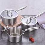 LOLYKITCH 1 & 2 & 3 Quarts Tri-Ply Stainless Steel Saucepan Set of 3,Induction Cooking Pots,Saucepans with Lids,Pots and Pans Set,Dishwasher and Oven Safe. - Image 4