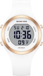GOLDEN HOUR Waterproof Sport Women's Digital Chronograph Silicone Strap Watch - Image 3