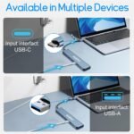 USB Hub 3.0,USB c hub,USB hub with Multiport Adapter, USB Splitter with 1xUSB 3.0,4xUSB2.0,2 x USB C,Hub for MacBook Pro/PC/Laptop/Tablet Devices (Grey 7in1) - Image 8