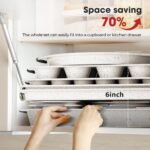 11-Piece Nonstick Baking Pans Set, Stackable Non Toxic Bakeware Sets with Cookie Sheets, Cake Pan, Loaf Pan, Pizza Pan, Muffin Pan, White&Gray - Image 5
