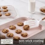 Country Kitchen Nonstick Stackable Bakeware Set - Deluxe Heavy Duty, Durable, Easy Release Baking Set, 8 Pcs, Pink - Image 4