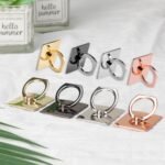 [2 Pack] Square Sparkling Cell Phone Ring Holder Stand,360 Degree Rotation and 180 DegreeAdjustable Finger Ring Kickstand with Polished Metal Phone Grip (Gold) - Image 6