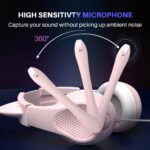 Pink Gaming Headset with Mic, Cat Ears, Stereo Surround Sound Wired Over Ear Headphones with Microphone, Soft Ear Pads, Noise Cancelling for Girls, Teens, Women - Image 5