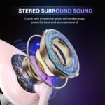Pink Gaming Headset with Mic, Cat Ears, Stereo Surround Sound Wired Over Ear Headphones with Microphone, Soft Ear Pads, Noise Cancelling for Girls, Teens, Women - Image 6